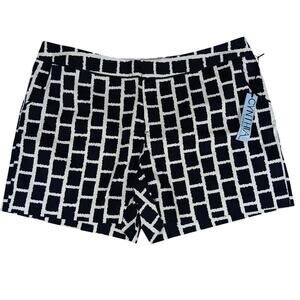 Cynthia Rowley Shorts Women's 16 36X4 Navy/White Stretch Floral Graphic Print